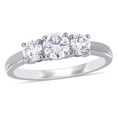 Created Forever 1ct Tw Lab-grown Diamond 3-stone Engagement Ring In 14k White Gold In Silver