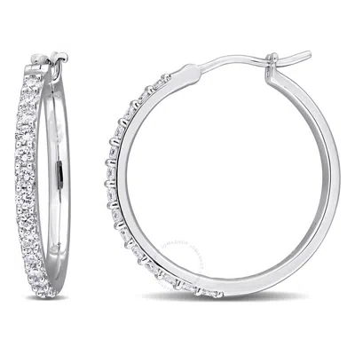 Created Forever 1ct Tw Lab-grown Diamond Hoop Earrings In Sterling Silver In White