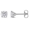 Created Forever 1ct Tw Lab-grown Diamond Martini Style Solitaire Stud Earrings In 14k White Gold In Silver
