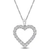 Created Forever 1ct Tw Lab-grown Diamond Open Heart Necklace 14k White Gold-17 In In White