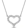 Created Forever 1ct Tw Lab-grown Diamond Open Heart Necklace 14k White Gold-17 In In White