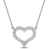 Created Forever 1ct Tw Lab-grown Diamond Open Heart Necklace 14k White Gold-17 In In White