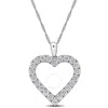 Created Forever 1ct Tw Lab-grown Diamond Open Heart Necklace 14k White Gold-17 In In White