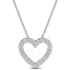 Created Forever 1ct Tw Lab-grown Diamond Open Heart Shaped Pendant With Chain In Sterling Silver - 1