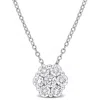 Created Forever 1ct Tw Lab Grown Diamond Pendant With Chain In Sterling Silver In Metallic