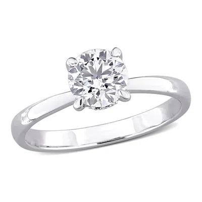 Created Forever 1ct Tw Lab-grown Diamond Solitaire Engagement Ring In 14k White Gold In Metallic