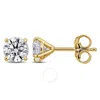 Created Forever 1ct Tw Lab-grown Diamond Solitaire Martini-style Stud Earrings In Yellow