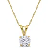 Created Forever 1ct Tw Lab-grown Diamond Solitaire Necklace 14k Yellow Gold-17 In In Yellow