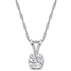 Created Forever 1ct Tw Lab-grown Diamond Solitaire Pendant With Chain In 14k White Gold - 18 In (igi In White