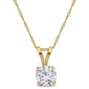 Created Forever 1ct Tw Lab-grown Diamond Solitaire Necklace 14k Yellow Gold-17 In In White