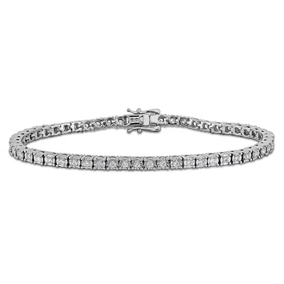 Created Forever 1ct Tw Lab-grown Diamond Tennis Bracelet In Sterling Silver - 7 In In White