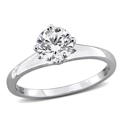 Created Forever 1ct Tw Lab-grown Diamond Solitaire Engagement Ring In Sterling Silver In Metallic