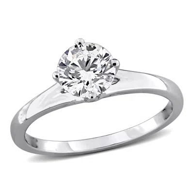 Created Forever 1ct Tw Lab-grown Diamond Solitaire Engagement Ring In Sterling Silver In ["white"]