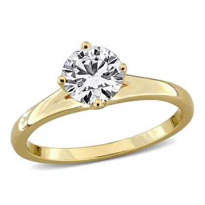 Created Forever 1ct Tw Lab-grown Diamond Solitaire Engagement Ring In Yellow Plated Sterling Silver In Gold