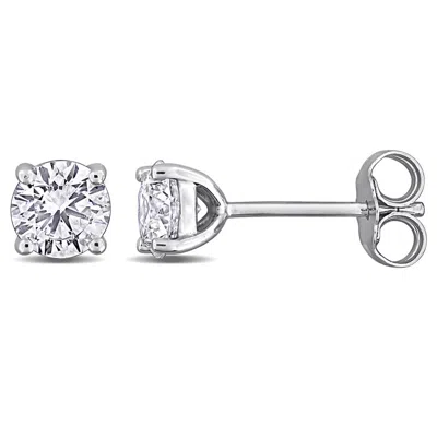 Created Forever 1ct Tw Lab-grown Diamond Solitaire Stud Earrings In Sterling Silver In ["white"]