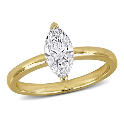 Created Forever 1ct Tw Marquise Lab Grown Diamond Solitaire Engagement Ring In 14k Yellow Gold