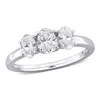 Created Forever 1ct Tw Oval Lab-grown Diamond 3-stone Engagement Ring In 14k White Gold In White
