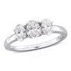 Created Forever 1ct Tw Oval Lab-grown Diamond 3-stone Engagement Ring In 14k White Gold In White