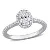 Created Forever 1ct Tw Oval Lab-grown Diamond Halo Engagement Ring In 14k White Gold In White