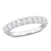 Created Forever 1ct Tw Oval Lab-grown Diamond Semi-eternity Anniversary Band In 14k White Gold In White