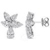 Created Forever 1ct Tw Pear-shaped Lab-grown Diamond Cluster Stud Earrings In 14k White Gold In White