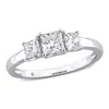 Created Forever 1ct Tw Princess-cut Lab-grown Diamond 3-stone Engagement Ring In 14k White Gold In White