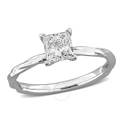 Created Forever 1ct Tw Princess Cut Lab-grown Diamond Solitaire Engagement Ring In 18k White Gold
