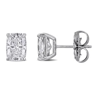 Created Forever 2 1 / 10 Ct Tw Lab Grown Cushion Diamond Tw Stud Earrings 14k White Gold F Vs1 (igi  In Silver