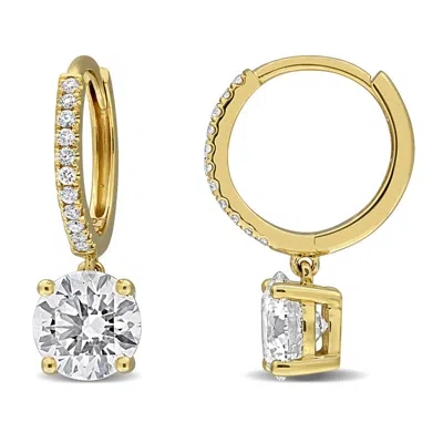 Created Forever 2 1/10ct Tw Lab-grown Diamond Drop Earrings In 14k Yellow Gold In ["yellow"]