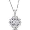 Created Forever 2 1/10ct Tw Multi-shaped Lab Grown Diamond Cluster Pendant With Chain In 14k White G In Metallic
