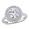 CREATED FOREVER CREATED FOREVER 2 1/2CT TDW LAB-CREATED DIAMOND AND TSAVORITE ACCENT HALO ENGAGEMENT RING IN 14K WHI
