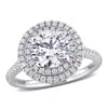 Created Forever 2 1/2ct Tw Lab-grown Diamond Double Halo Engagement Ring In 14k White Gold In White
