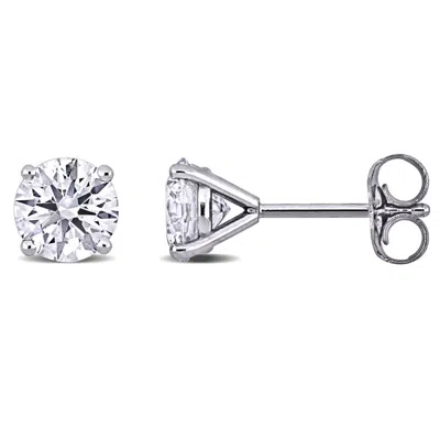 Created Forever 2 1/2ct Tw Lab-grown Diamond Solitaire Stud Earrings In 14k White Gold In ["white"]