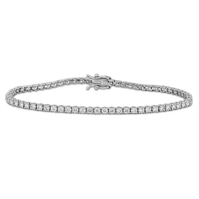 Created Forever 2 1/3ct Tw Lab-grown Diamond Tennis Bracelet In 14k White Gold - 7 In In Gray