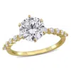 Created Forever 2 1/4ct Tw Lab Grown Diamond Engagement Ring In 14k Yellow Gold In Gold