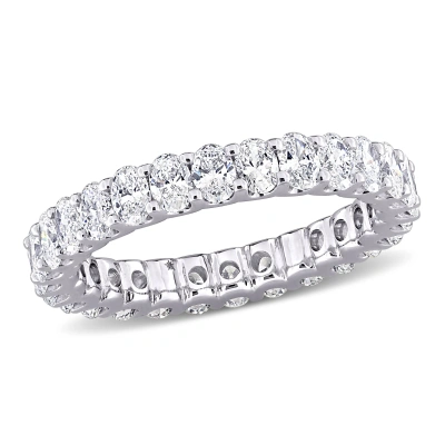 Created Forever 2 1/4ct Tw Oval-cut Lab-grown Diamond Eternity Ring In 14k White Gold