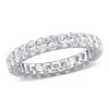Created Forever 2 1/4ct Tw Oval-cut Lab-grown Diamond Eternity Ring In 14k White Gold In White