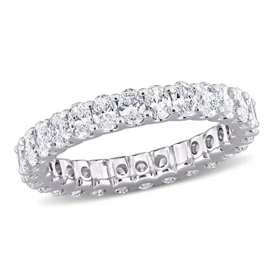 Created Forever 2 1/4ct Tw Oval-cut Lab-grown Diamond Eternity Ring In 14k White Gold In Silver
