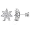 Created Forever 2 1/5ct Tw Lab-grown Diamond Flower Stud Earrings In 14k White Gold In White