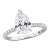 CREATED FOREVER CREATED FOREVER 2 1/6CT TDW LAB-CREATED DIAMOND AND TSAVORITE ACCENT ENGAGEMENT RING IN 14K WHITE GO