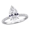 Created Forever 2 1/6ct Tdw Lab-created Diamond Engagement Ring In 14k White Gold In Metallic