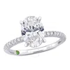 Created Forever 2 1/6ct Tw Oval And Round-cut Lab-grown Diamond Solitaire Engagement Ring In 14k Whi In White