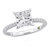 CREATED FOREVER CREATED FOREVER 2 1/6CT TDW PRINCESS-CUT LAB-CREATED DIAMONDS AND TSAVORITE ACCENT ENGAGEMENT RING I