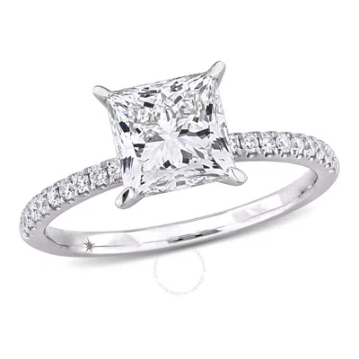 Created Forever 2 1/6ct Tw Princess Lab-grown Diamond Engagement Ring In 14k White Gold