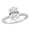 Created Forever 2 1/6ct Tw Oval Lab-grown Diamond Solitaire Enagagement Ring In 14k White Gold In White
