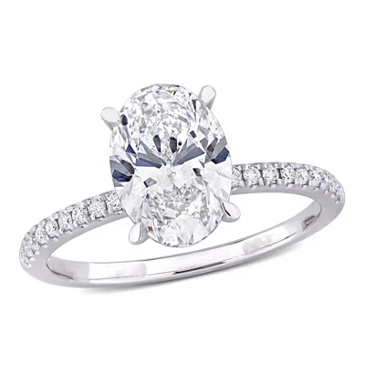 CREATED FOREVER 2 1/6CT TW OVAL LAB-GROWN DIAMOND SOLITAIRE ENAGAGEMENT RING IN 14K WHITE GOLD