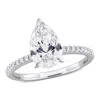 Created Forever 2 1/6ct Tw Pear-shape Lab-grown Diamond Engagement Ring In 14k White Gold In White