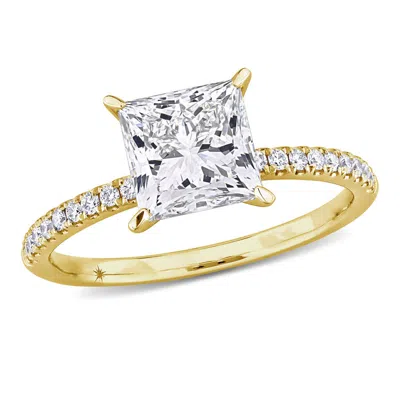 Created Forever 2 1/6ct Tw Princess And Round-cut Lab-grown Diamond Solitaire Engagement Ring In 14k In Brown