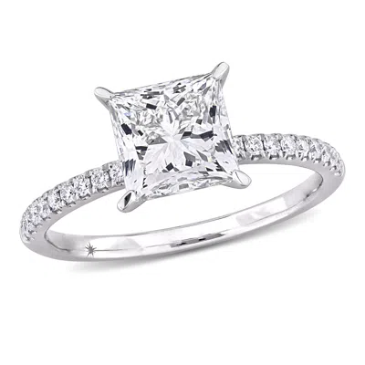 Created Forever 2 1/6ct Tw Princess Lab-grown Diamond Engagement Ring In 14k White Gold