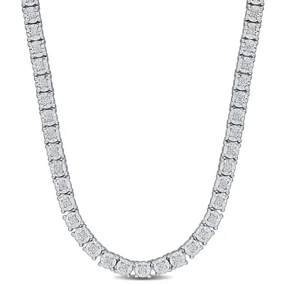 Created Forever 2 3/5 Ct Tw Lab-grown Diamond Tennis Necklace In Sterling Silver - 22 In In Metallic